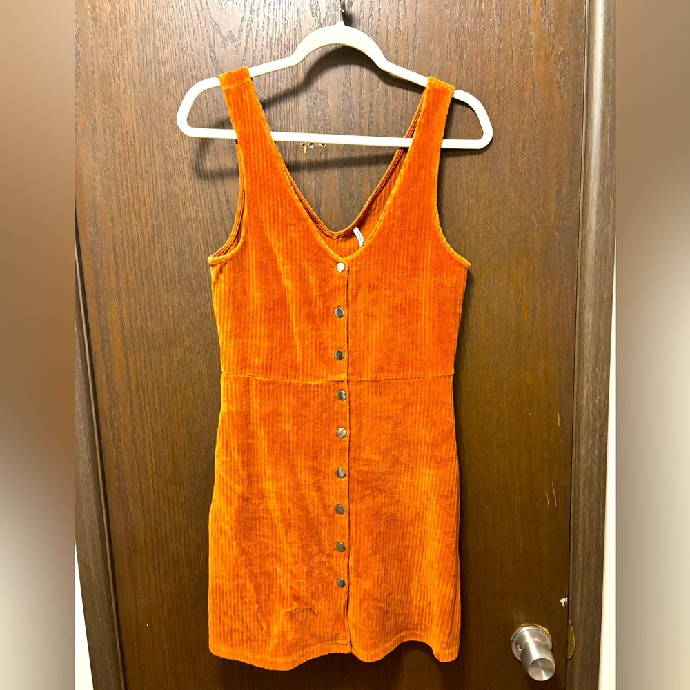 Velvet Burnt Orange Mini Sweater Dress